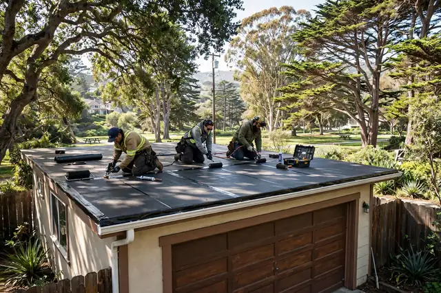 Reemplazo de techos de emergencia en una casa en Lomita Park, San Bruno, CA