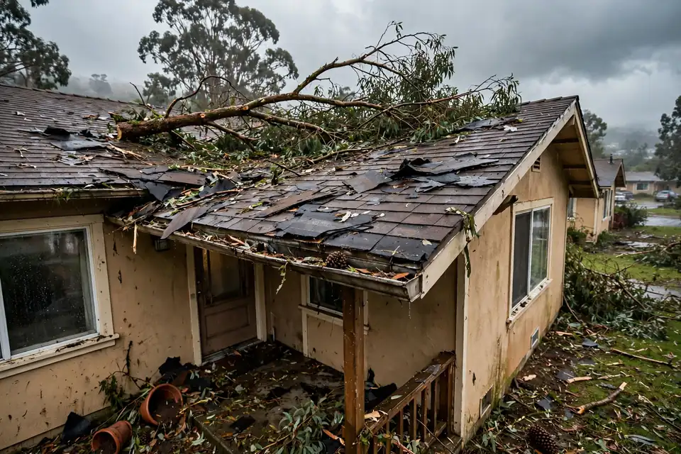 Reemplazo de techos de emergencia en una casa en Rollingwood, San Bruno, CA