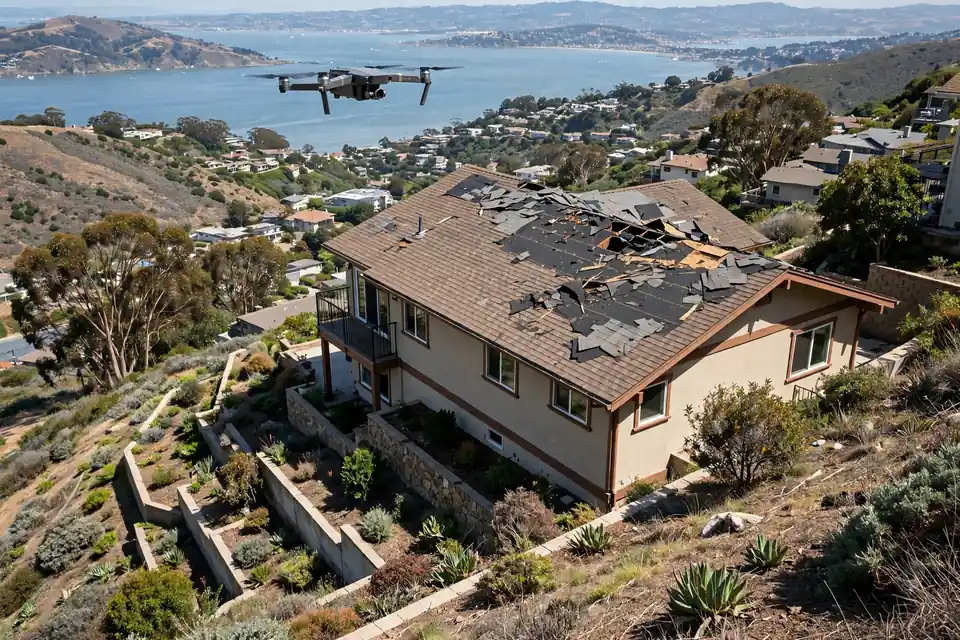 Reemplazo de techos con reclamo al seguro en una casa en Belle Air, San Bruno, CA