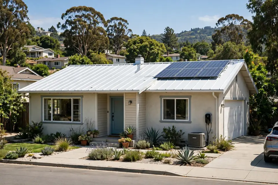 Reemplazo de techos metálicos en una casa en Mills Park, San Bruno, CA