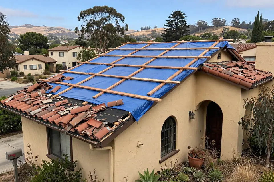 Reemplazo parcial de techos en una casa en Rollingwood, San Bruno, CA