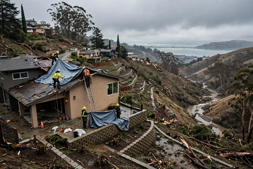 Reemplazo parcial de techos en una casa en la montaña San Bruno, San Bruno, CA