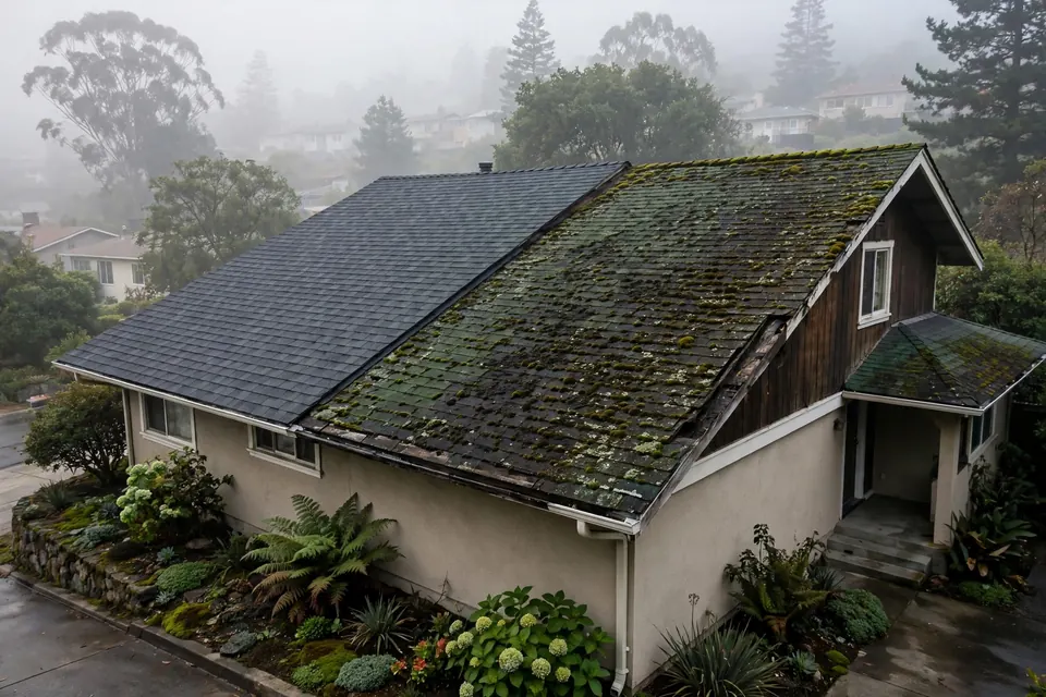Remoción total y reemplazo de la cubierta en una casa en Portola Highlands, San Bruno, CA