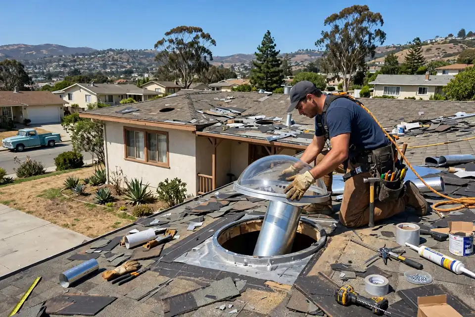 Mejora de la ventilación del techo en una casa en Rollingwood, San Bruno, CA