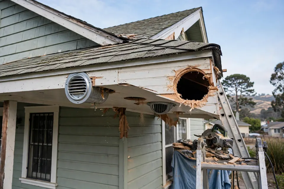 Reemplazo de tragaluces durante el retecho en una casa en el centro de San Bruno, San Bruno, CA