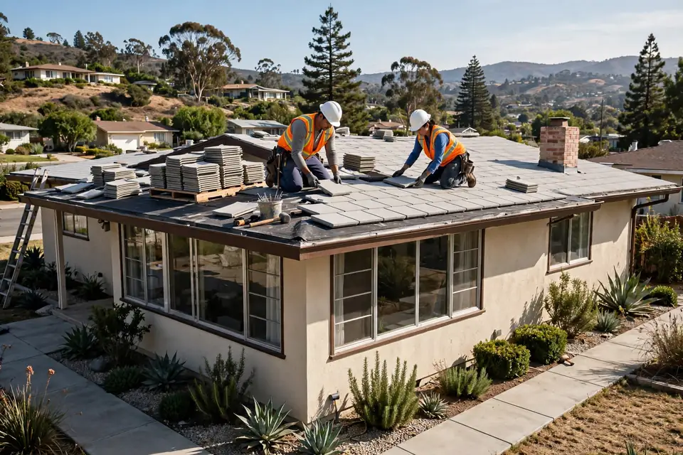 Reemplazo de techos de teja en una casa en Rollingwood, San Bruno, CA