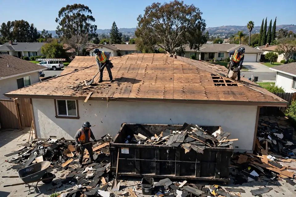 Remoción total y reemplazo de la cubierta en una casa de San Bruno, CA por Roof Replacement Co