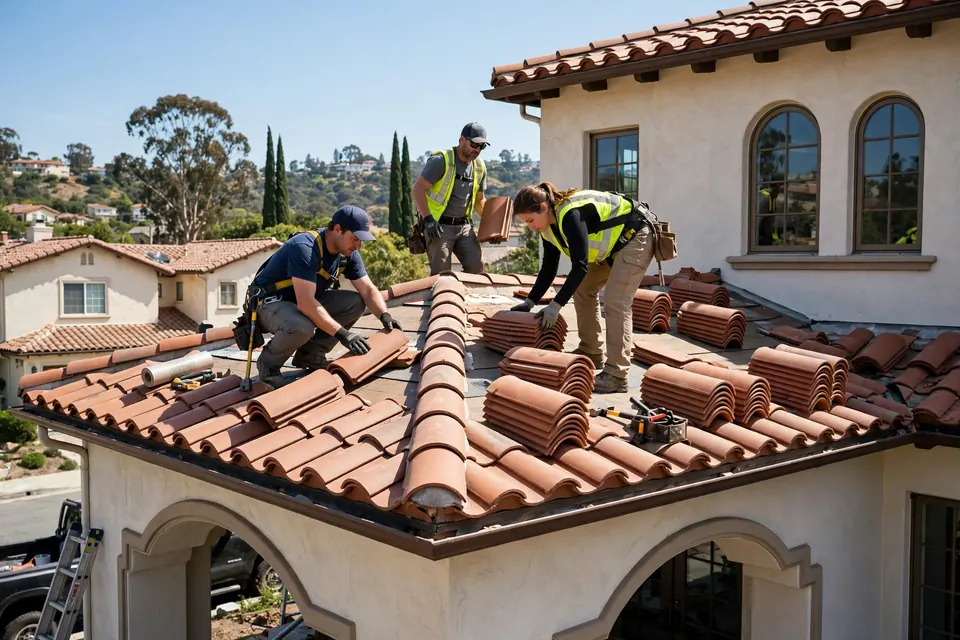 Reemplazo de techos de teja en una casa de San Bruno, CA por Roof Replacement Co